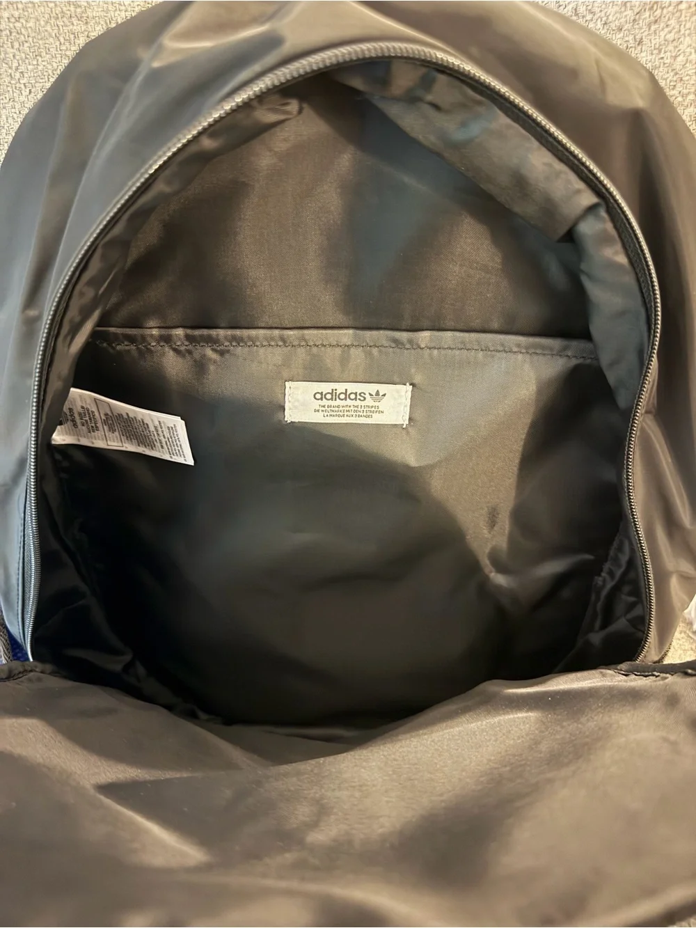 adidas Black Backpack with Navy Panels and Neon Lime Accents